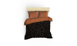 L'essentiel linge de maison Dawn - Copper Juego de Funda de Edredón Doble Ranforce Cobre y Negro